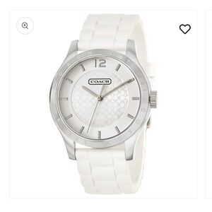 Woman’s Coach Silver and White Silicone Watch, 40.0 mm